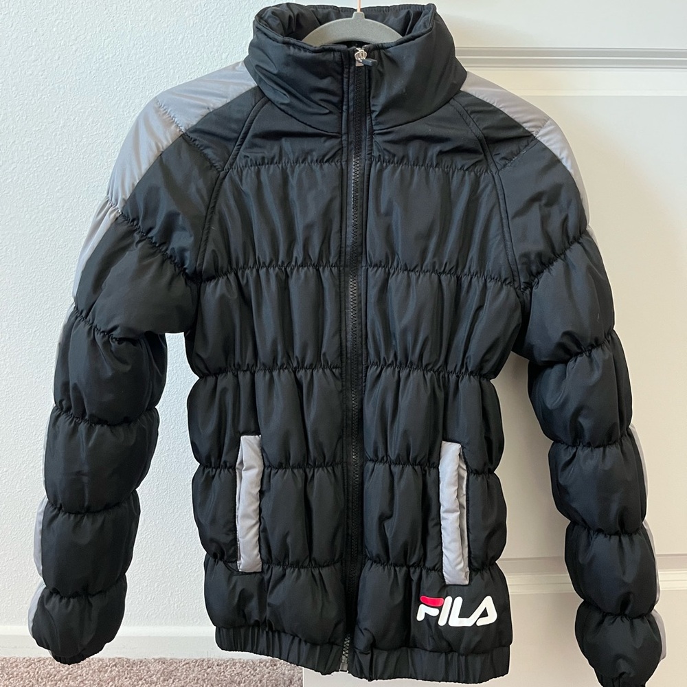 Fila Black and Gray Puffer Jacket